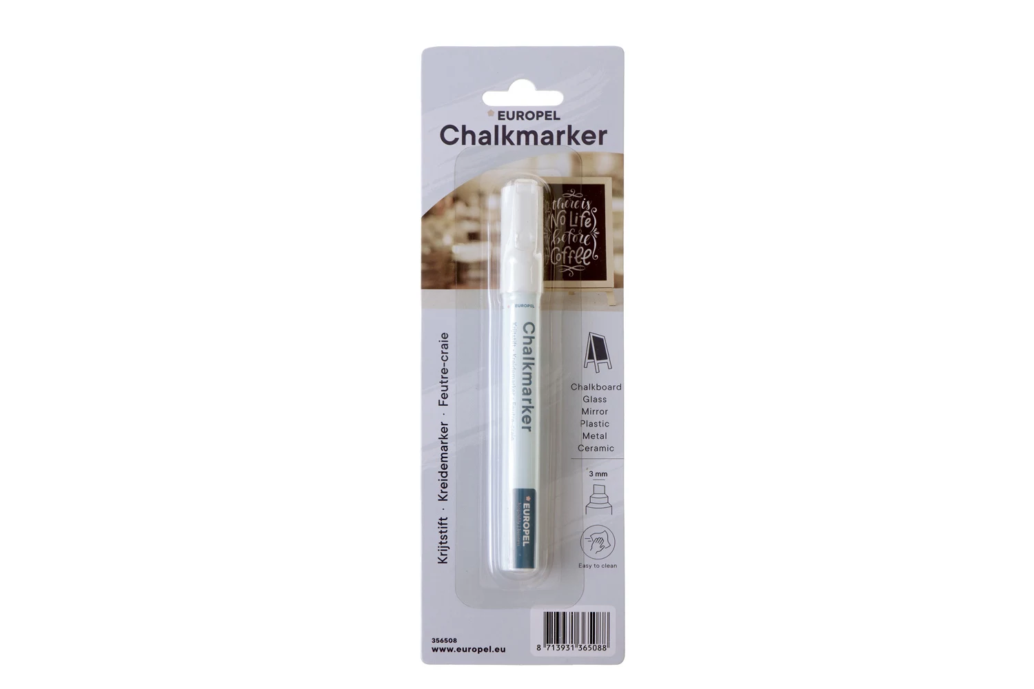 EUROPEL Chalk Marker 3 mm, baltais