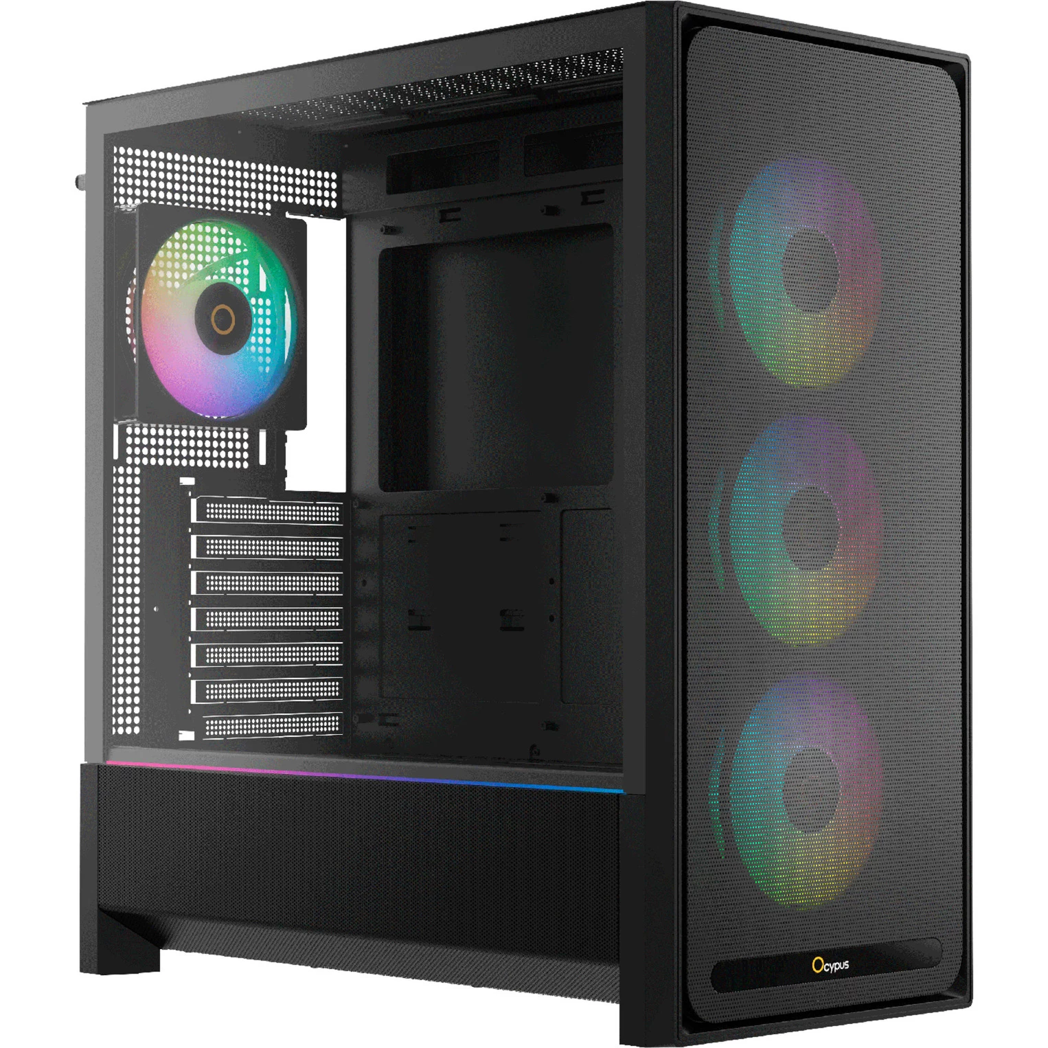 Ocypus Delta C70 ARGB melnais mid-tower