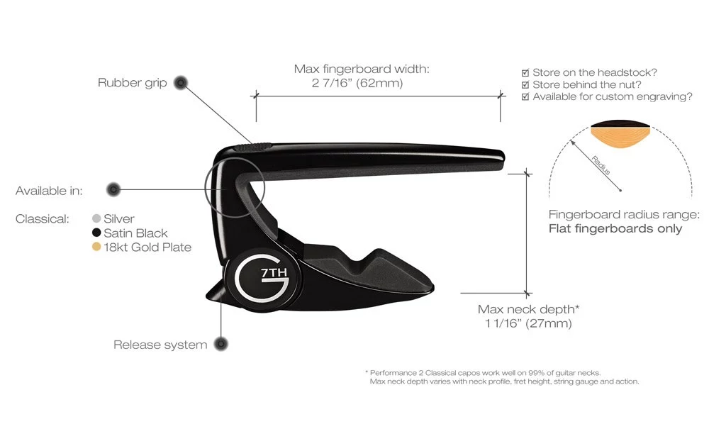 G7th Performance 2 Classical Black Capo
