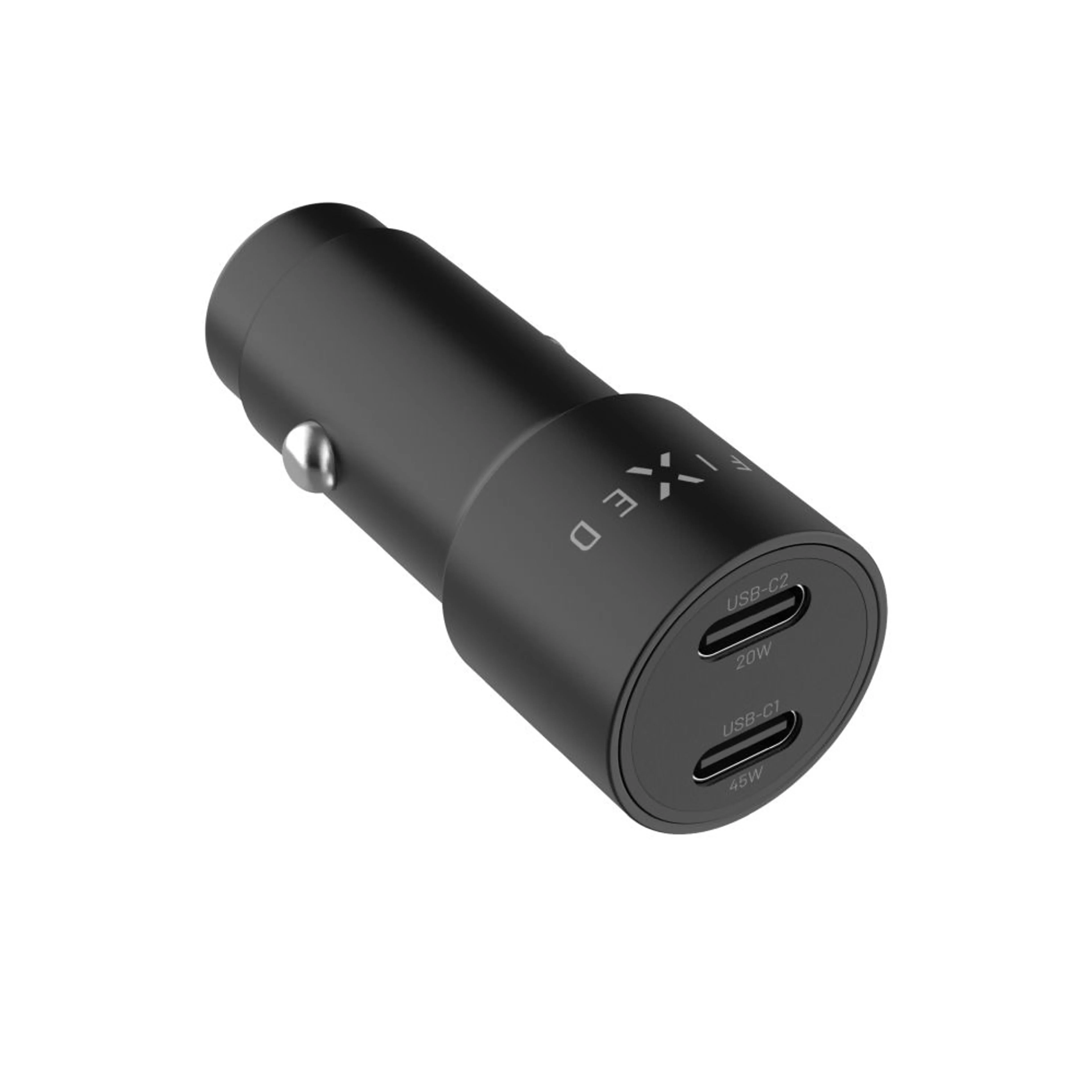 Fiksēts dual USB-C auto lādētājs 65W