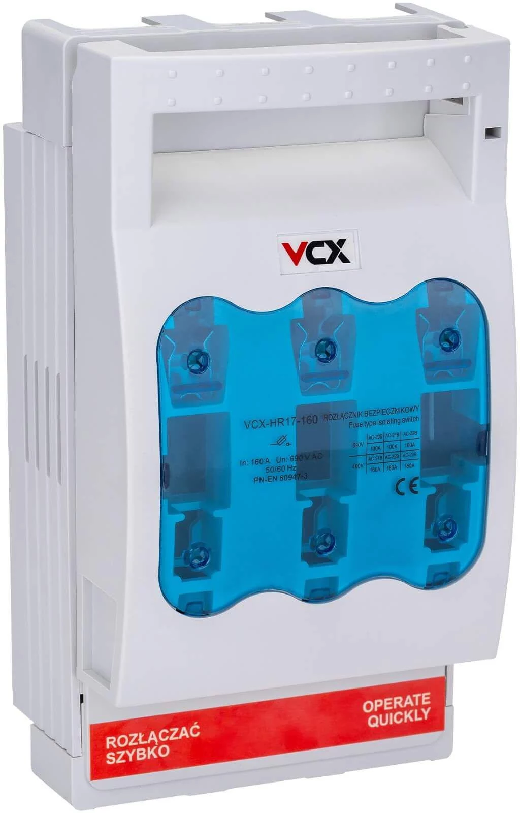 VCX-HR17-160 Drošinātājpārtraucējs 3P 160A NH00