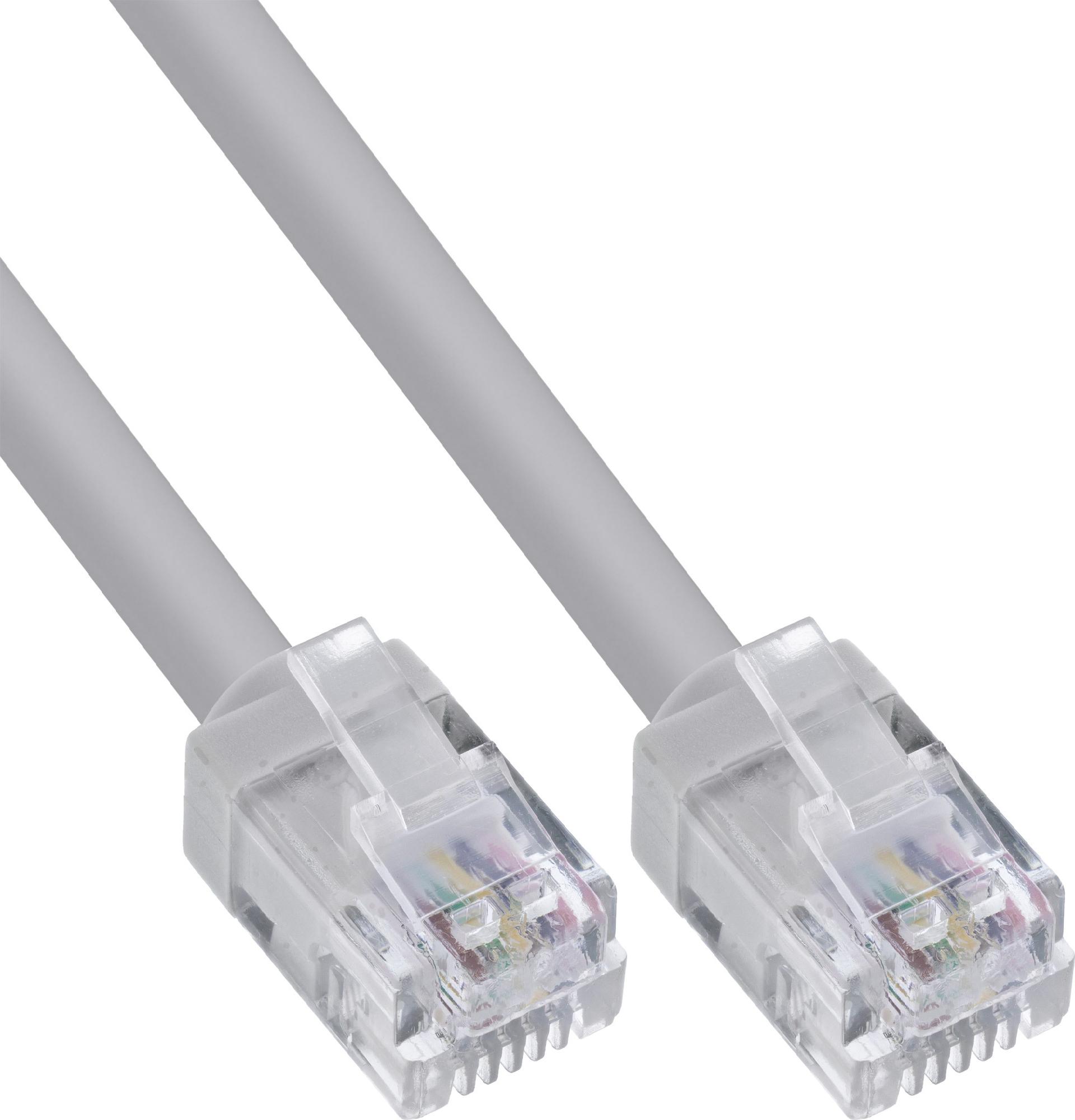 InLine® Modulārais apaļais kabelis RJ12, tēviņš/tēviņš