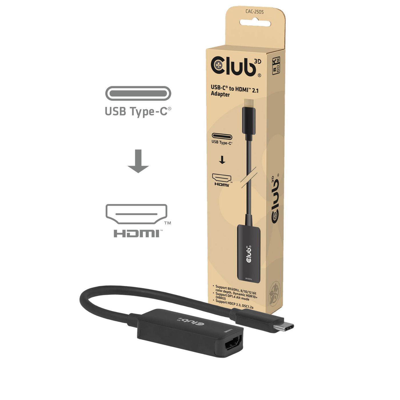 Club3D USB-C uz HDMI 2.1
