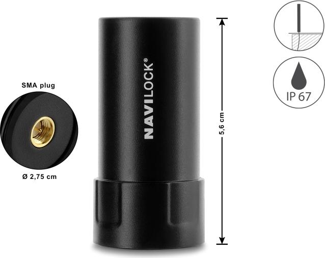 Navilock GNSS daudzjoslu antena, SMA spraudnis