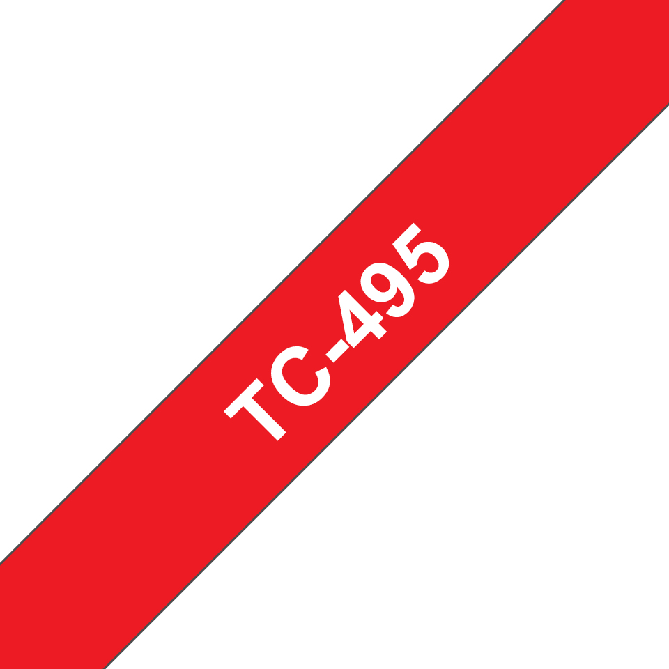 Brother TC-495 laminētā lente, balta uz