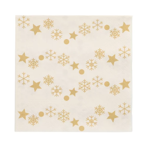 PAPSTAR "Golden Snowflakes" Ziemassvētku salvetes