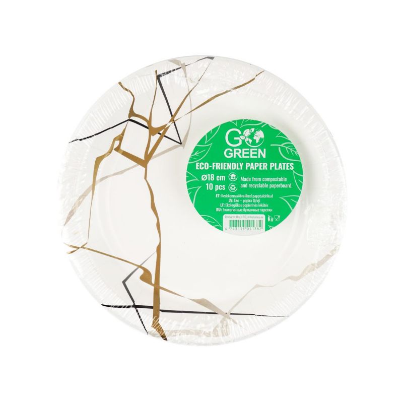 Gogreen videi draudzīgi papīra šķīvji Marble