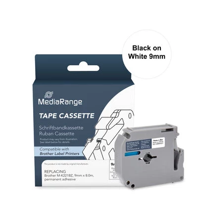 MediaRange etiķešu lentes kasete Brother M-K221BZ