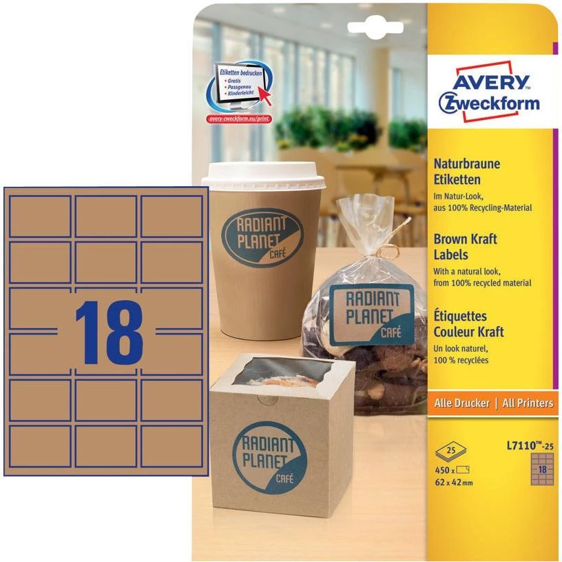 Avery Zweckform L7110-25 etiķetes, pastāvīga līme