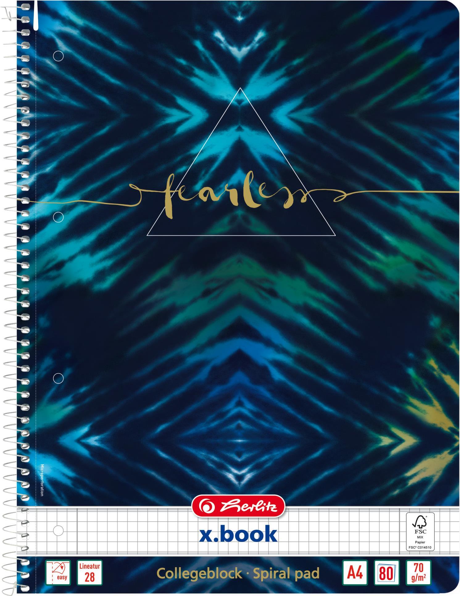 Herlitz New Batik Fearless spirālbloks A4