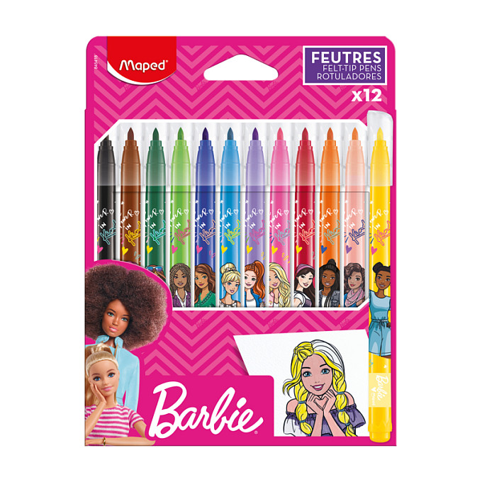 Maped Barbie flomāsteri, daudzkrāsaini