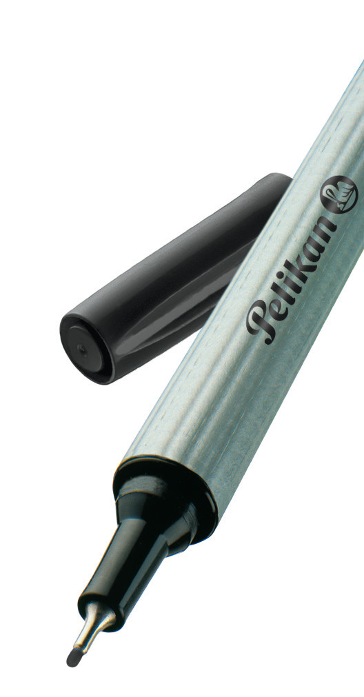 Pelikan Fineliner 96, melns, ar metāla