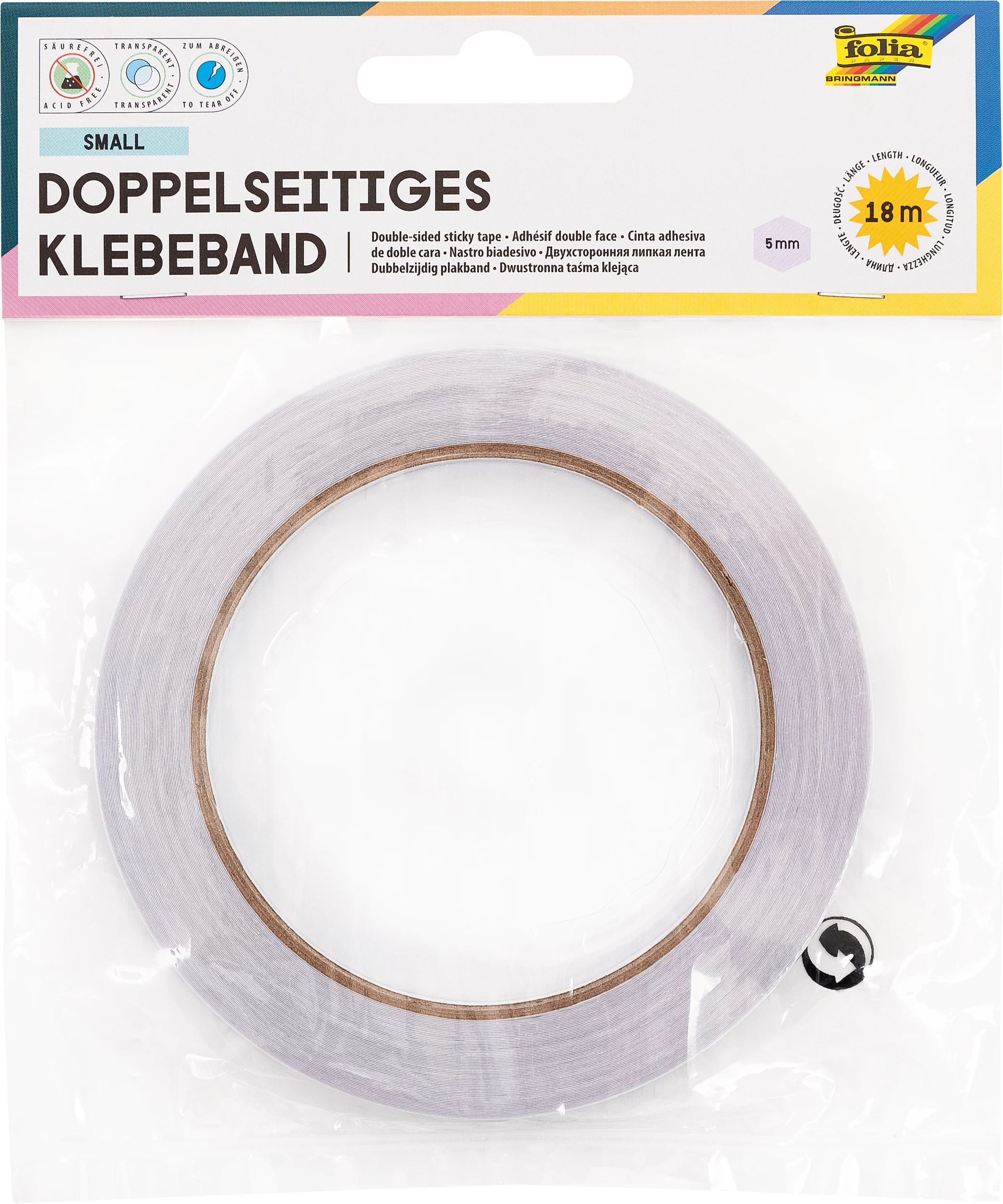 Folia abpusēji lipīgā lente 5 mm