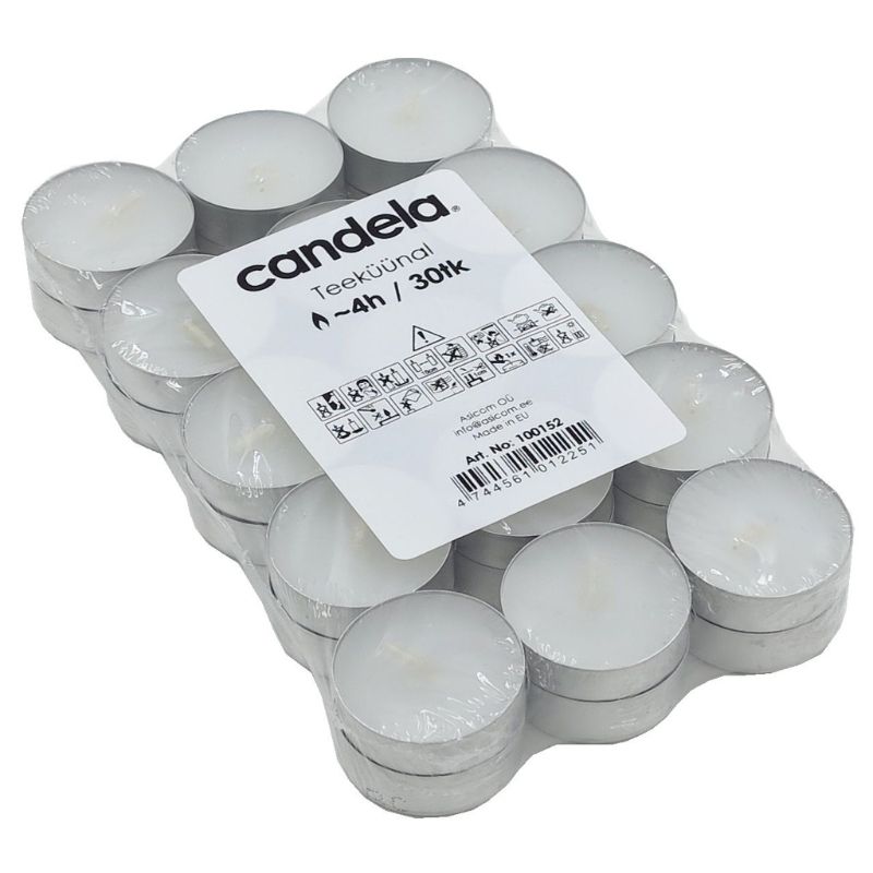 Candela tējas sveces, 30 gab.