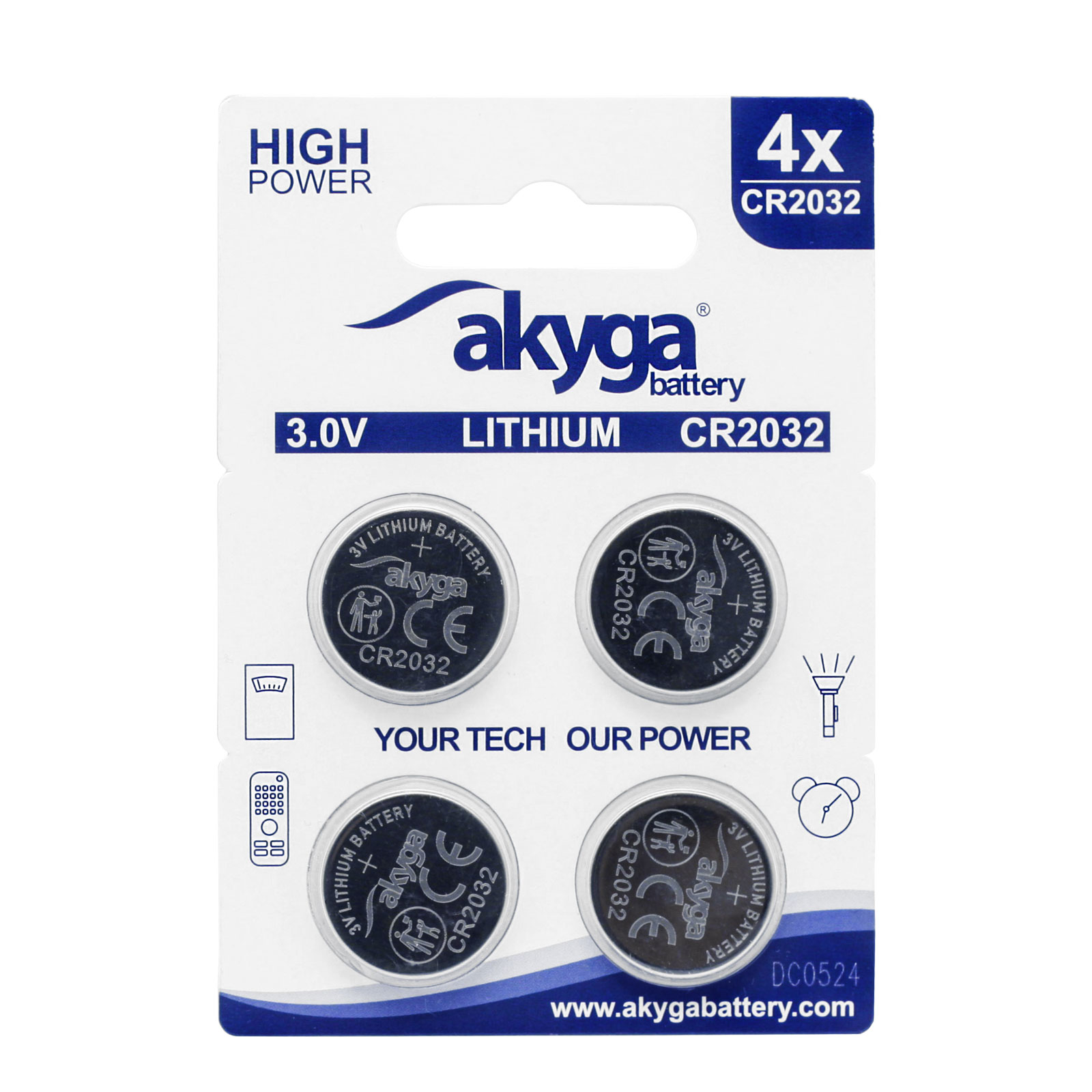 Akyga AKY2100 CR2032 litija baterija 3