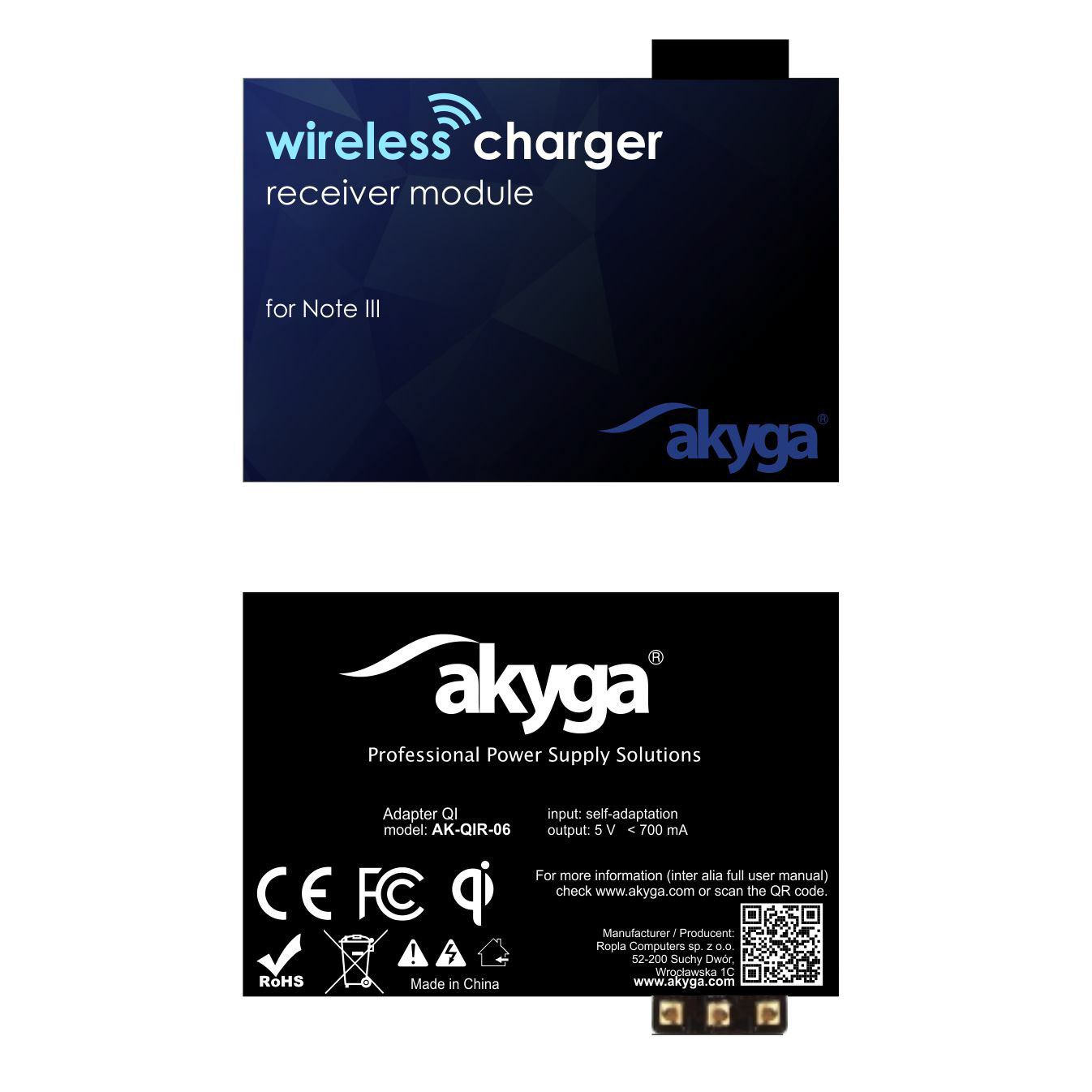 Akyga AK-QIR-06 Qi bezvadu uzlādes adapteris