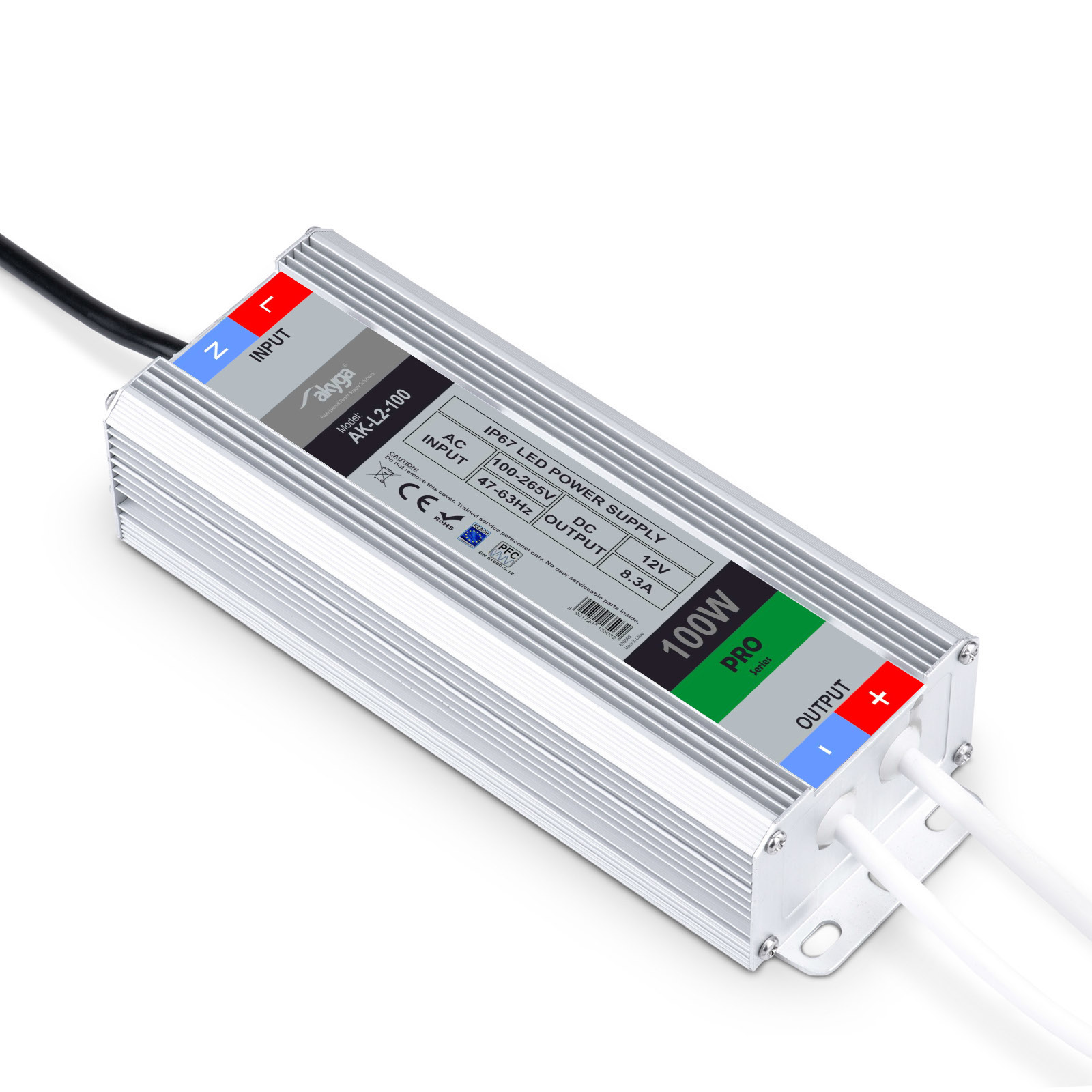 Akyga AK-L2-100 hermētisks impulsu LED barošanas
