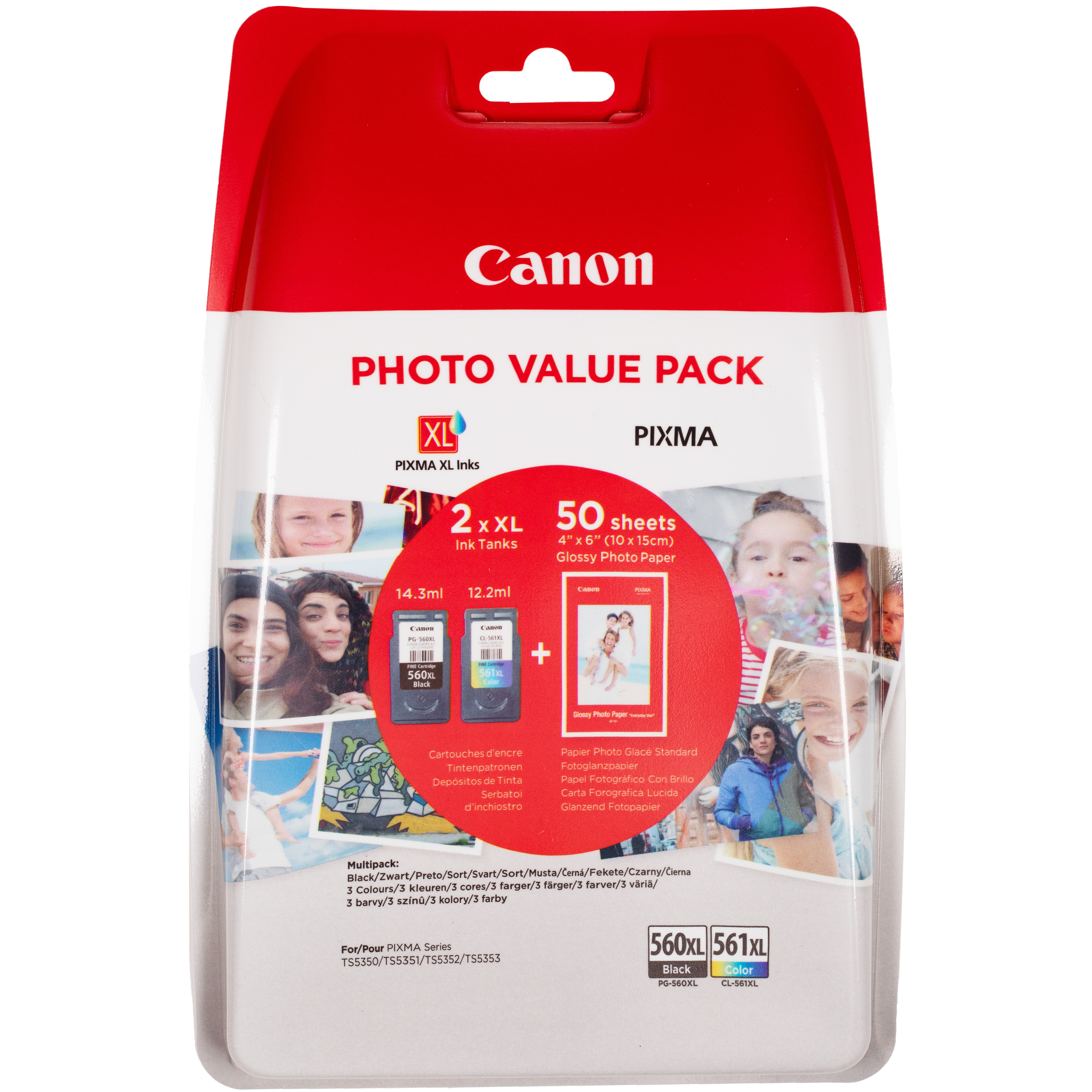 Canon PG-560XL/CL-561XL Photo Value Pack tintes