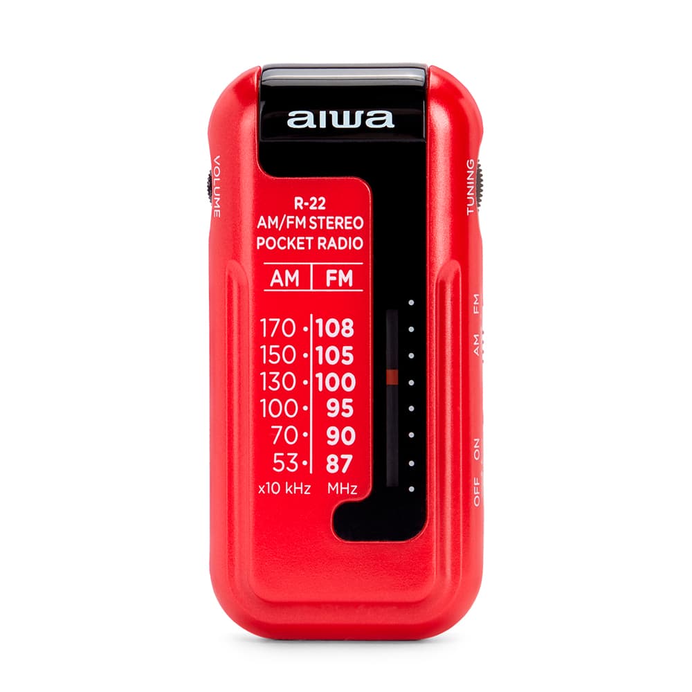 AIWA R-22RD kabatas radiouztvērējs ar austiņām