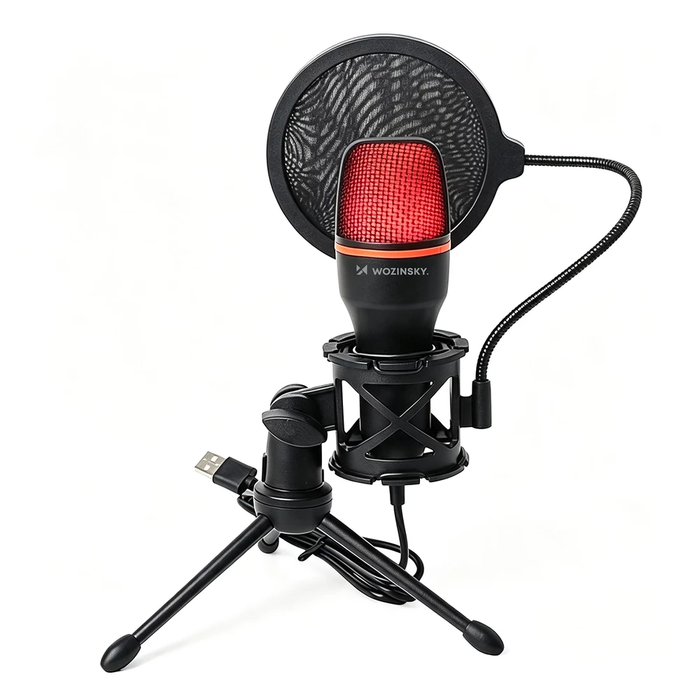 Wozinsky WM-W111 RGB Gaming Microphone with Stand (Black)