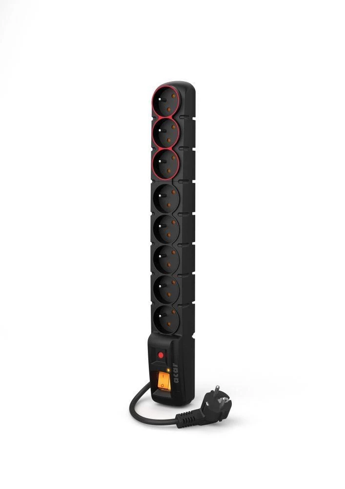 ACAR-S8-DUAL POWER STRIP 8-Way pārsprieguma aizsardzības