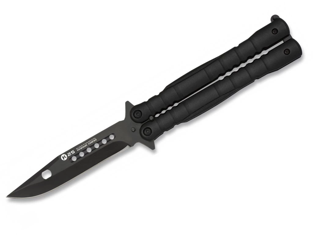 Balisong Butterfly nazis K25 02131 melns