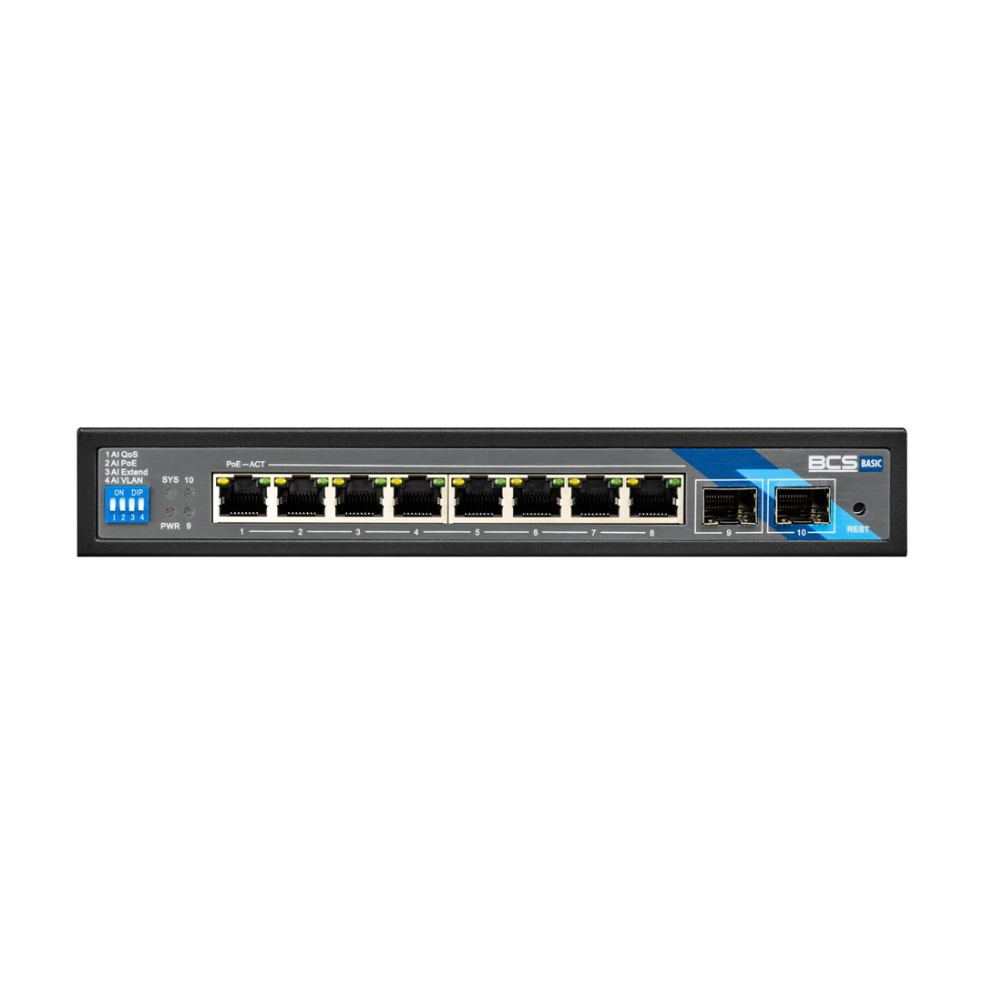 BCS BCS-B-SP08G-2SFP 8-Portu Gigabit PoE+ Slēdzis