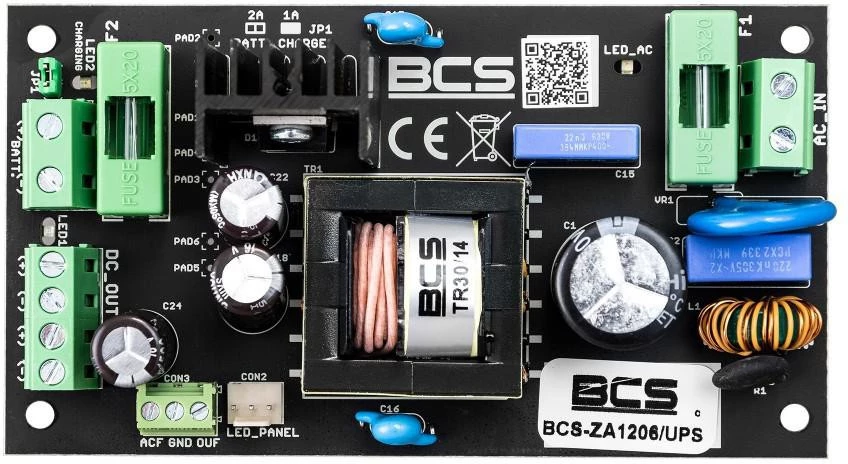 BCS-ZA1206/UPS 12V 6A 72W barošanas bloks
