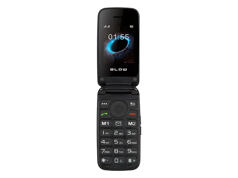 BLOW S24 melns senioru salokāmais telefons