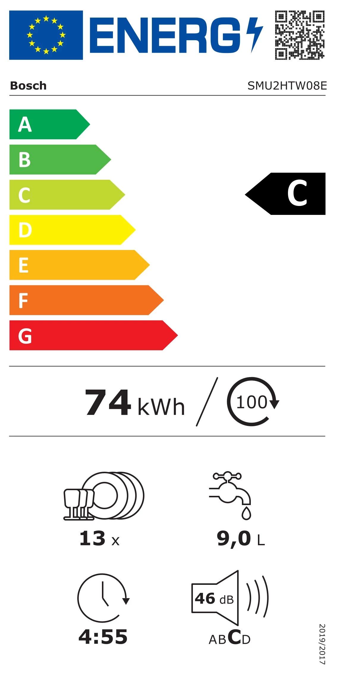 Bosch SMU2HTW08E Iebūvējamā trauku mazgājamā mašīna