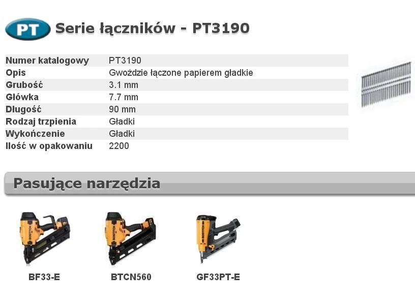 Bostitch PT 33° 90mm 2,2mm