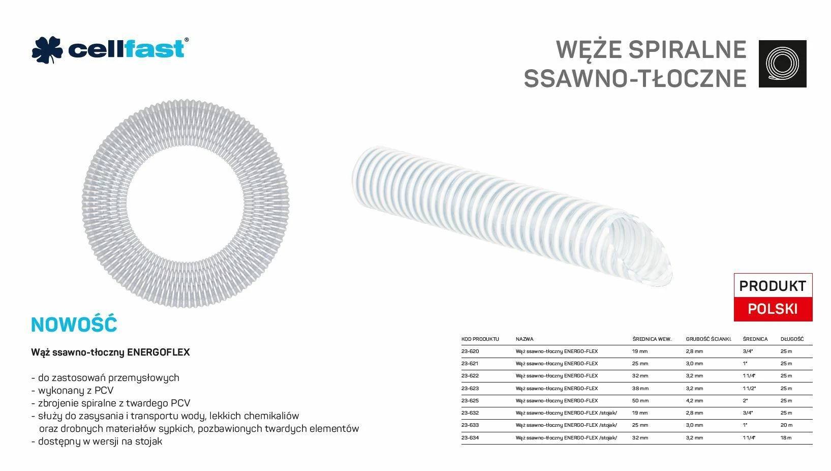 CELLFAST Suction-Discharge Hose 19mm x 25m