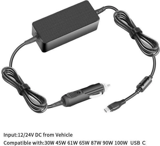 CoreParts USB-C auto lādētājs 100W 5V2A-20V5A