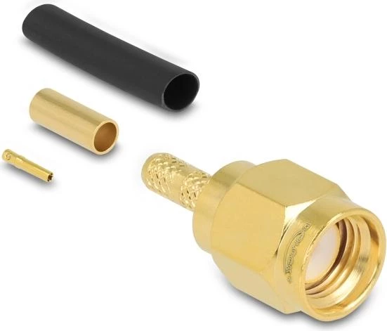 Delock RP-SMA krimpuzgalis RG-174/RG-316/RG-188 kabeļiem, zelta