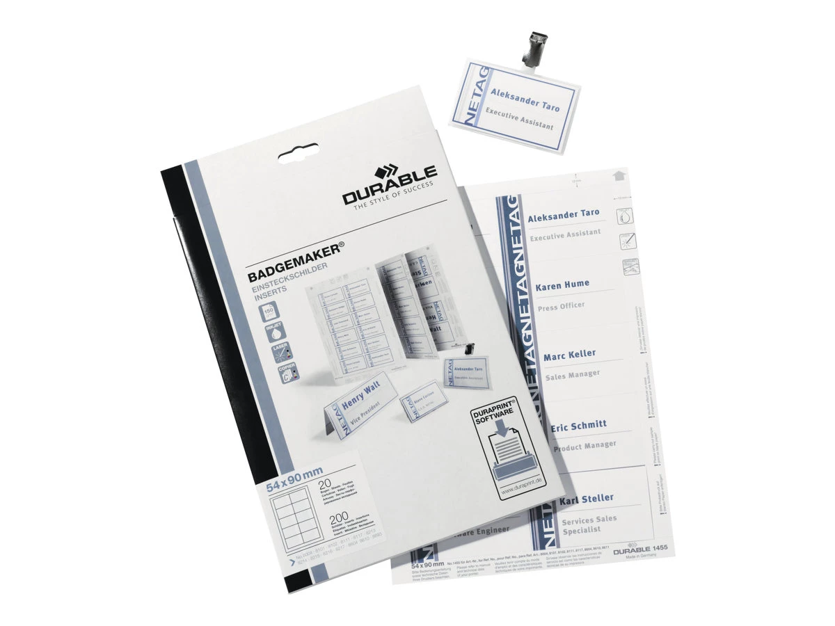 DURABLE BADGEMAKER® ieliktņu etiķetes 61 x