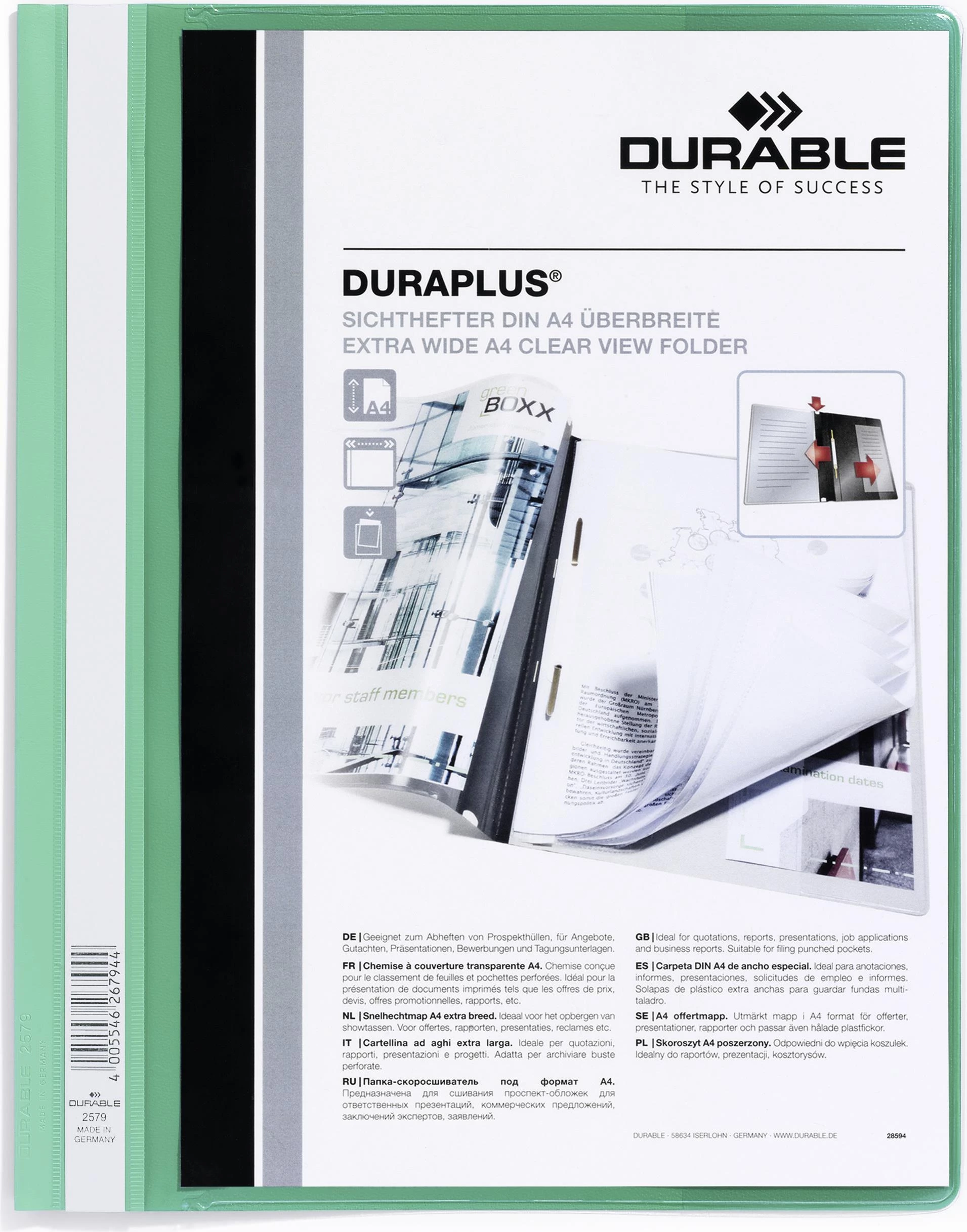 DURABLE DURAPLUS A4+ prezentācijas mape, caurspīdīga