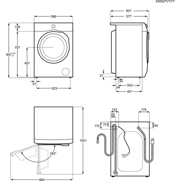 Electrolux EW2F528WP Priekšējās ielādes veļas mazgājamā