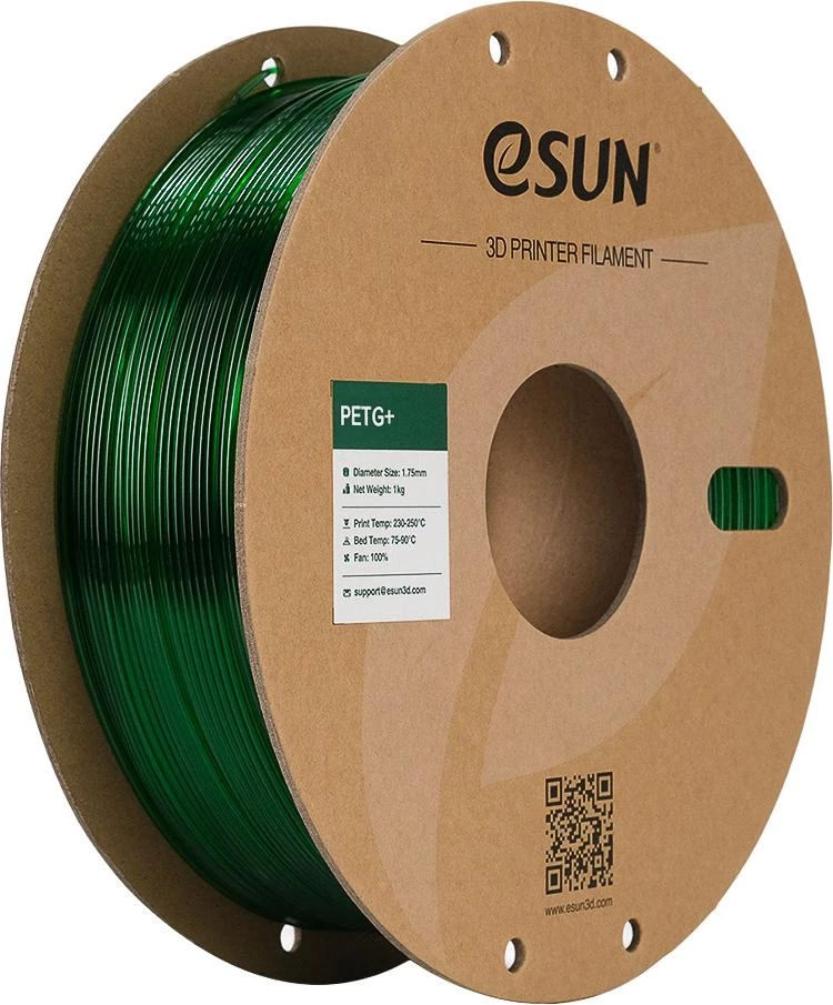 ESUN PETG+ 1.75mm caurspīdīgi zaļš