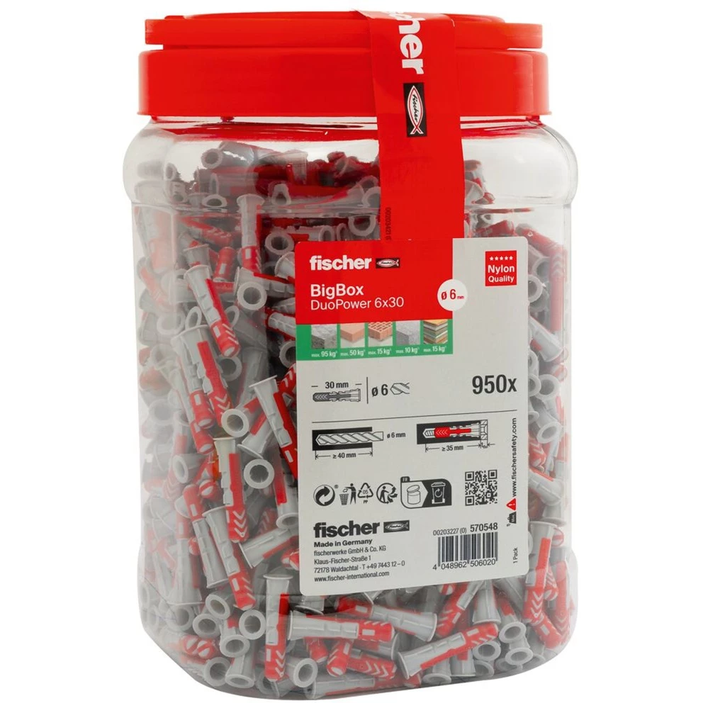 Fischer DUOPOWER 6x30 universālais dībelis BigBox