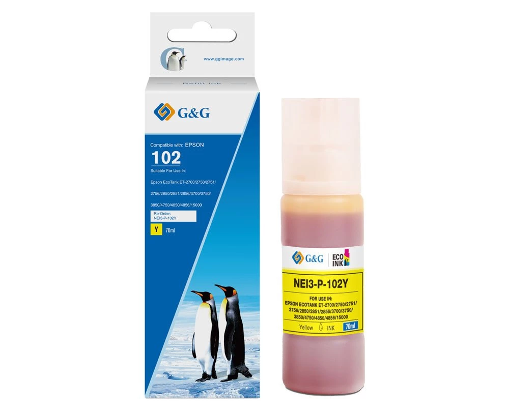G&G saderīga tintes pudele dzeltena Epson