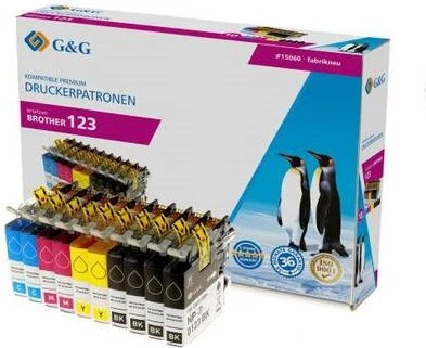 G&G saderīgu tintes kasetņu komplekts Brother