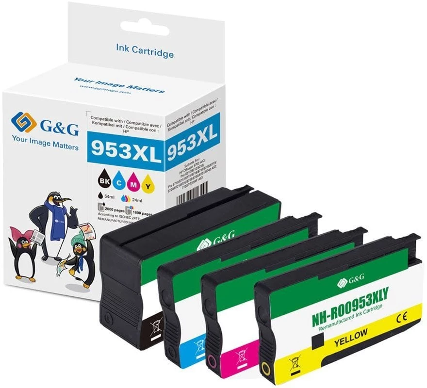 G&G saderīgo tintes kasetņu komplekts HP