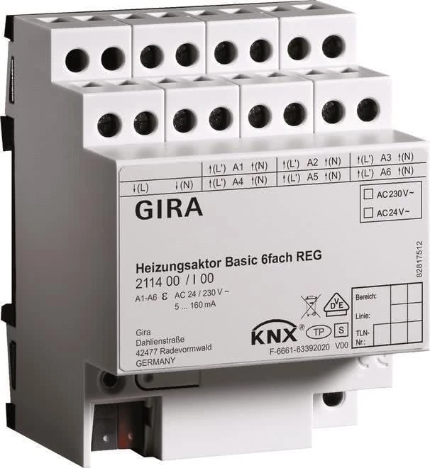 GIRA Heating Actuator 6-fold basic KNX