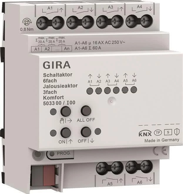 Gira KNX komutācijas un žalūziju izpildmehānisms