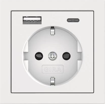 Gira SCHUKO kontaktligzda ar USB barošanas
