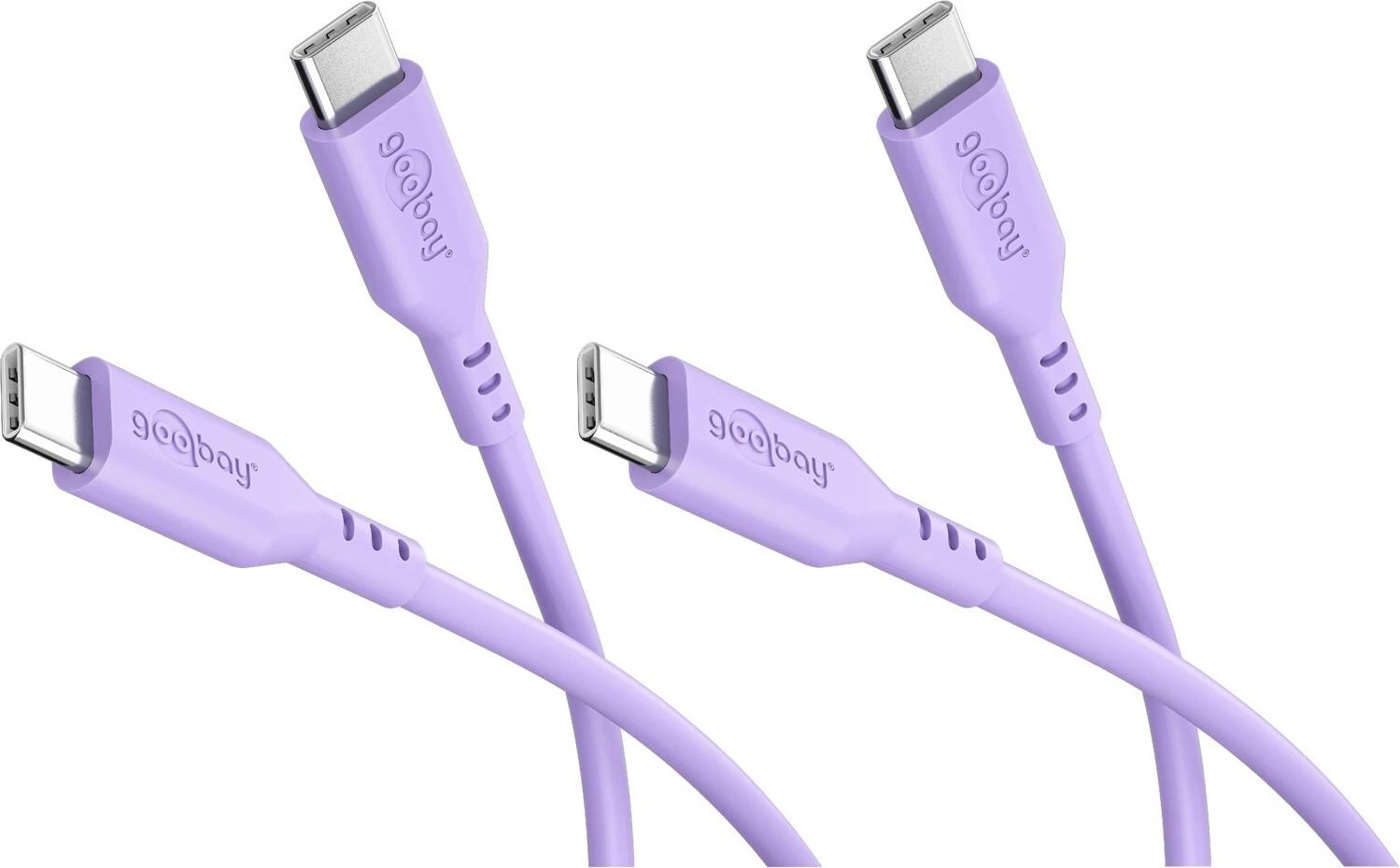 Goobay komplekts 2x USB-C silikona kabelis