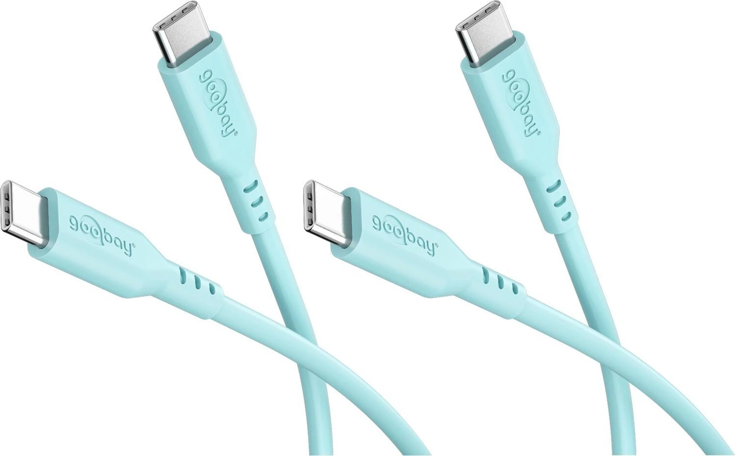 Goobay komplekts 2x USB-C silikona kabelis
