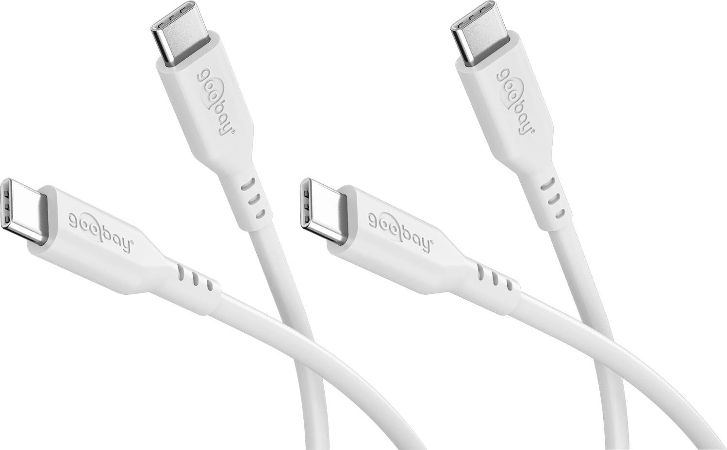 Goobay komplekts 2x USB-C silikona kabelis
