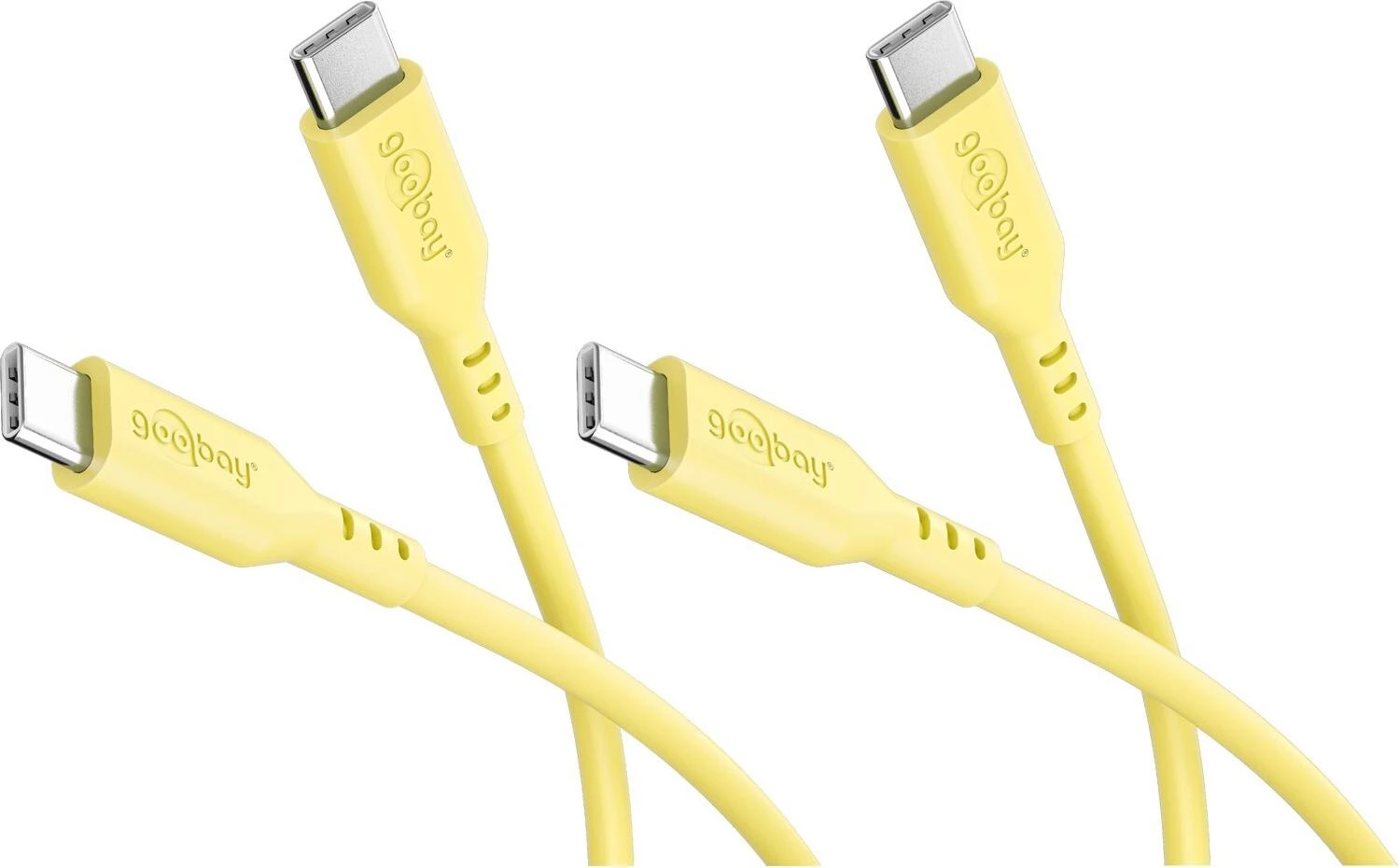 Goobay komplekts 2x USB-C silikona kabelis