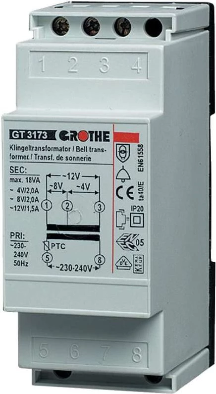 Grothe zvana transformators 8 V/AC 1